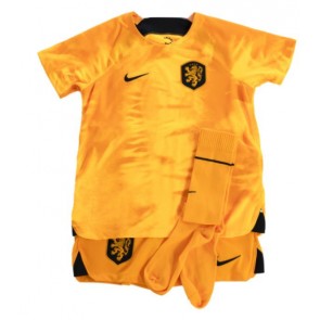 Holland Replika Babytøj Hjemmebanesæt Børn VM 2022 Kortærmet (+ Korte bukser)